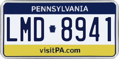 PA license plate LMD8941