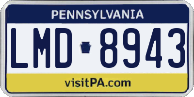 PA license plate LMD8943