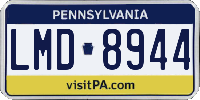 PA license plate LMD8944