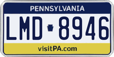 PA license plate LMD8946