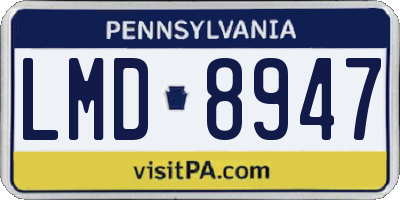 PA license plate LMD8947