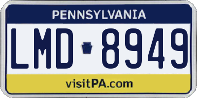 PA license plate LMD8949