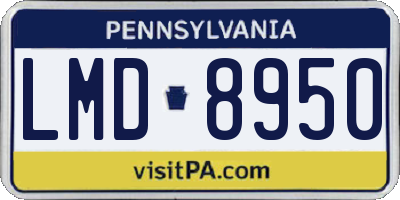 PA license plate LMD8950