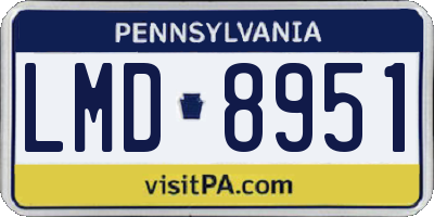 PA license plate LMD8951
