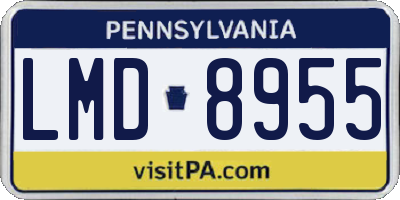 PA license plate LMD8955