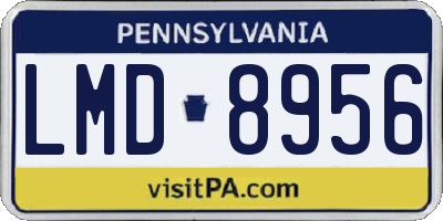 PA license plate LMD8956