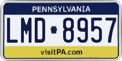 PA license plate LMD8957