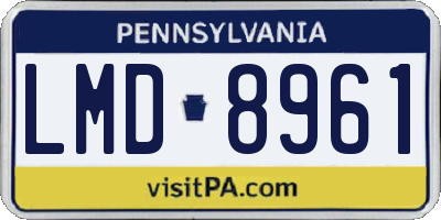 PA license plate LMD8961