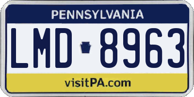 PA license plate LMD8963