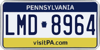 PA license plate LMD8964