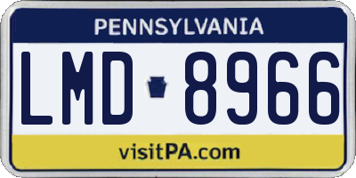 PA license plate LMD8966