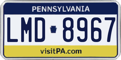 PA license plate LMD8967