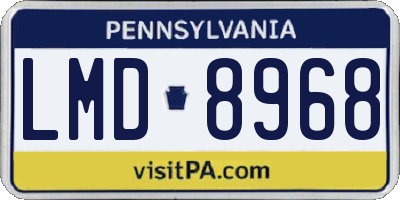 PA license plate LMD8968