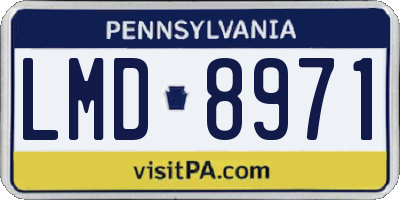PA license plate LMD8971