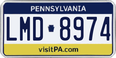 PA license plate LMD8974