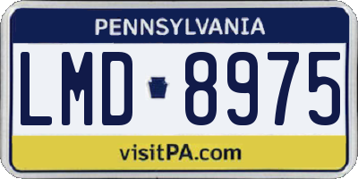 PA license plate LMD8975