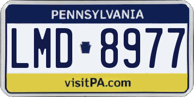 PA license plate LMD8977