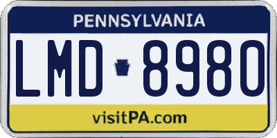 PA license plate LMD8980