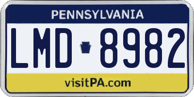 PA license plate LMD8982