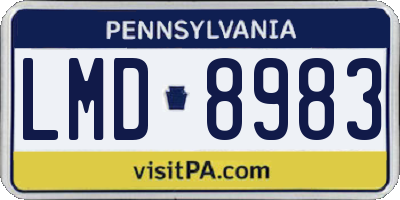 PA license plate LMD8983