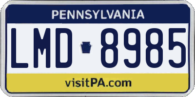 PA license plate LMD8985
