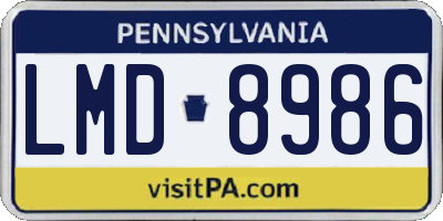 PA license plate LMD8986