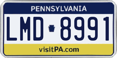 PA license plate LMD8991
