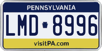 PA license plate LMD8996