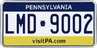 PA license plate LMD9002