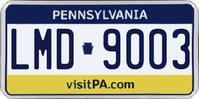 PA license plate LMD9003
