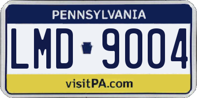 PA license plate LMD9004