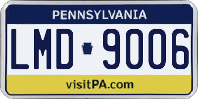 PA license plate LMD9006