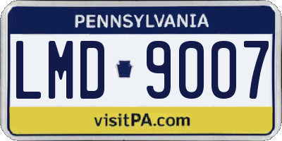PA license plate LMD9007