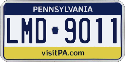 PA license plate LMD9011