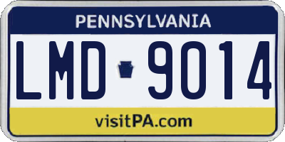 PA license plate LMD9014