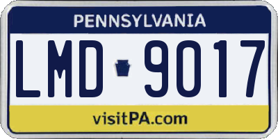 PA license plate LMD9017