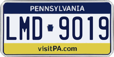 PA license plate LMD9019