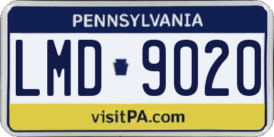 PA license plate LMD9020