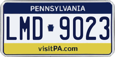 PA license plate LMD9023