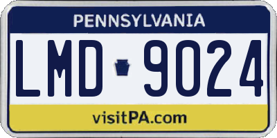 PA license plate LMD9024