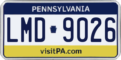 PA license plate LMD9026