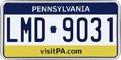 PA license plate LMD9031