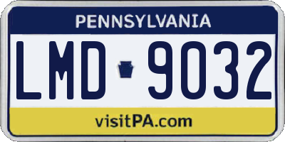 PA license plate LMD9032