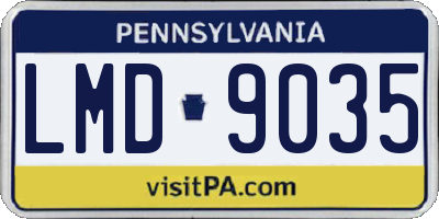 PA license plate LMD9035