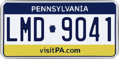 PA license plate LMD9041