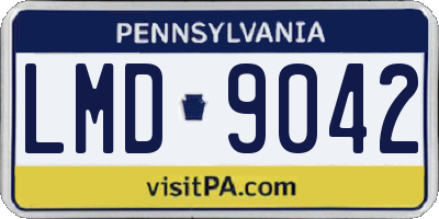 PA license plate LMD9042