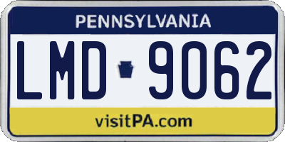 PA license plate LMD9062