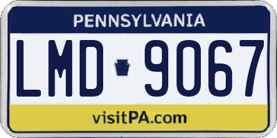 PA license plate LMD9067
