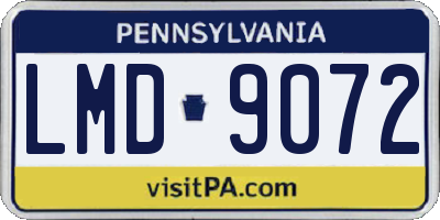 PA license plate LMD9072