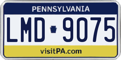 PA license plate LMD9075